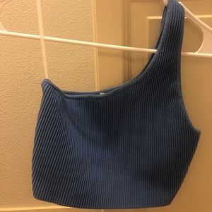 BNWOT Aritzia Babaton Sculpt Knit One Shoulder in size SmallAzurine Blu